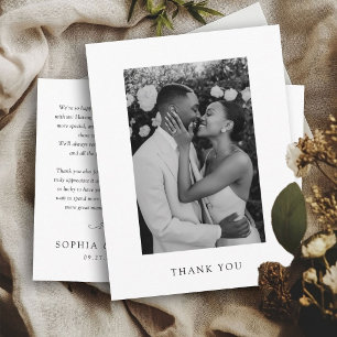 Elegant Timeless Wedding Photo Thank You Postcard