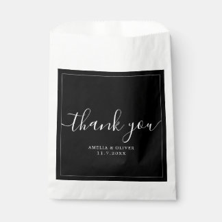 Elegant Timeless Wedding Thank You | Personalized  Favor Bag