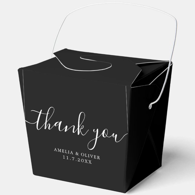 Elegant Timeless Wedding Thank You | Personalized  Favor Boxes (Front)