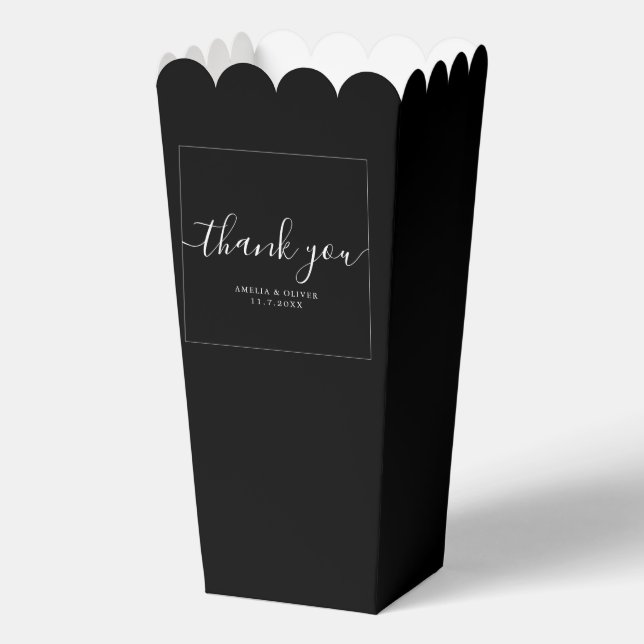 Elegant Timeless Wedding Thank You | Personalized  Favor Boxes (Front)
