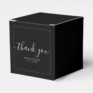 Elegant Timeless Wedding Thank You | Personalized  Favor Boxes