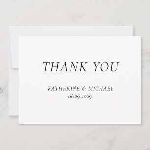 Elegant Timeless White Wedding Thank You Cards