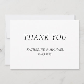 Elegant Timeless White Wedding Thank You Cards