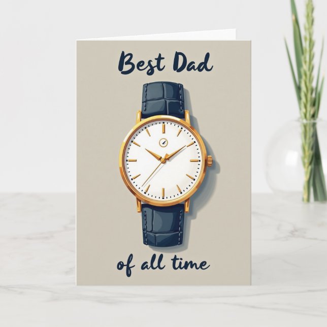 Elegant Timepiece Best Dad Card (Front)