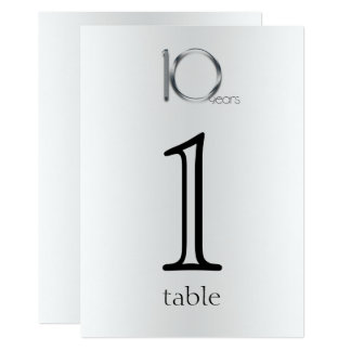 Elegant Tin 10th Anniversary Table Number
