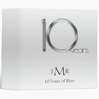 Elegant Tin 10th Wedding Anniversary Binder