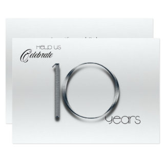 Elegant Tin 10th Wedding Anniversary Card