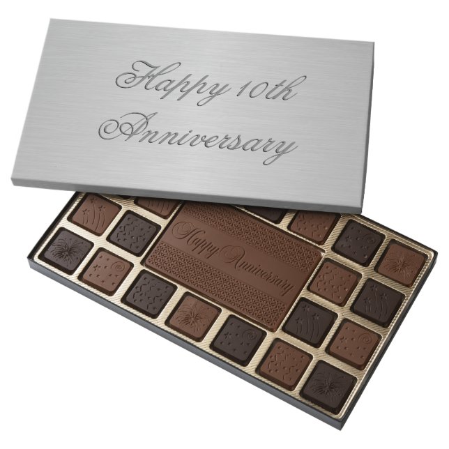 Elegant Tin Print Custom Assorted Chocolates (Opened)