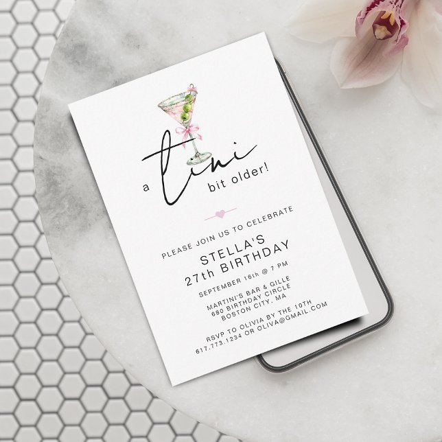 Elegant Tini Bit Older Birthday Party Invitation (Elegant Tini Bit Older Birthday Party Invitation)