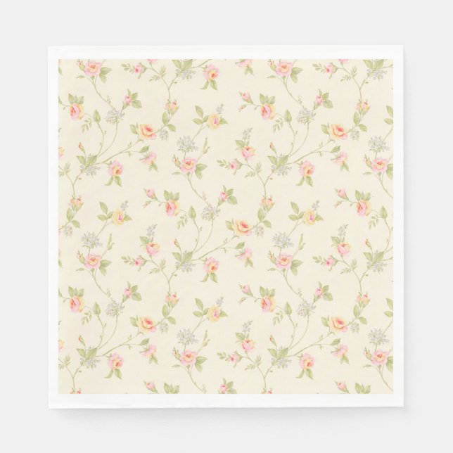 Elegant Tiny Roses Napkins (Front)