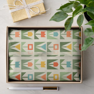 Elegant Tissue Paper with Abstract Spring Flowers