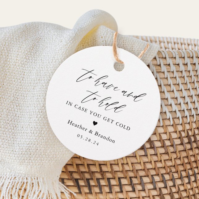 Elegant To Have and To Hold Wedding Blanket Favors Favor Tags (Creator Uploaded)