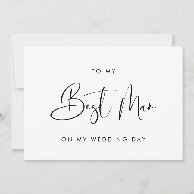 Elegant To my Best Man on my wedding day card (Front)