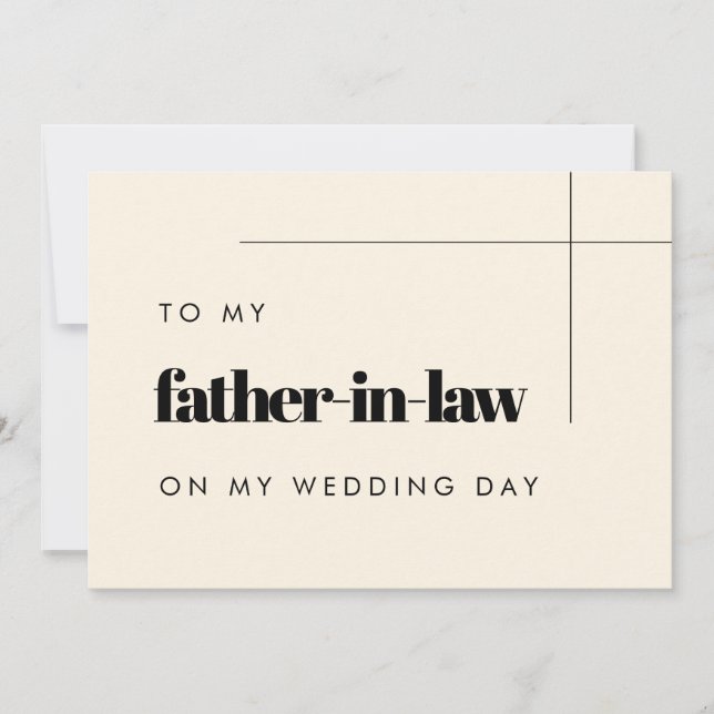 Elegant To my father in law on my wedding day card (Front)