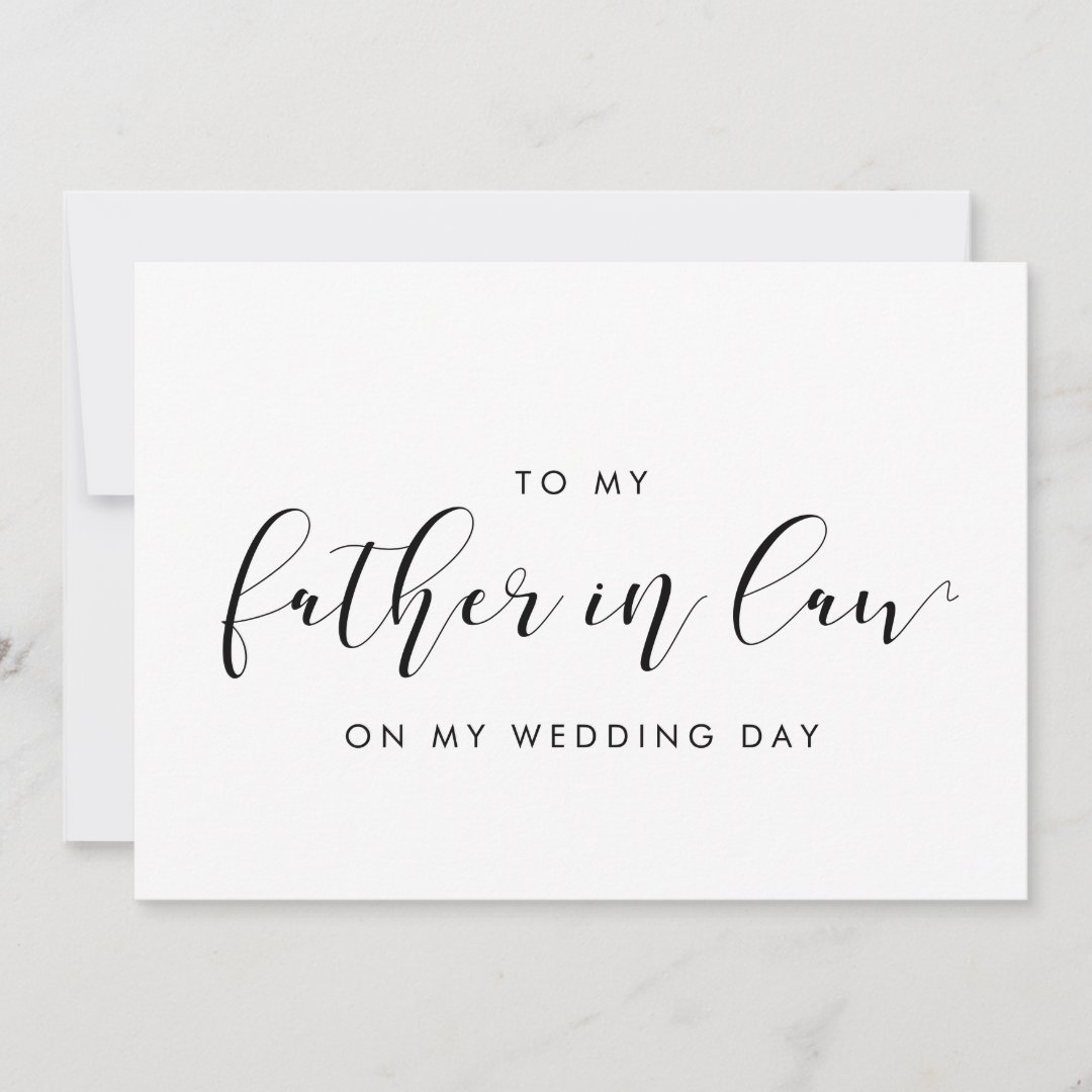 Elegant To my father-in-law on my wedding day card | Zazzle