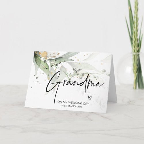 Elegant To My Grandma My Wedding Day Grandmother Card