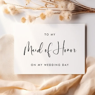 Elegant To my Maid of Honor wedding day card
