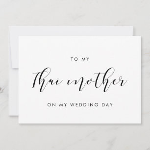 Elegant To my Thai Mother on my wedding day card