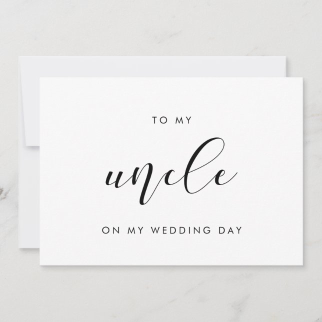 Elegant To my Uncle on my wedding day card (Front)
