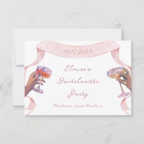 Elegant Toast _ Custom Bachelorette Elegant Unique Invitation