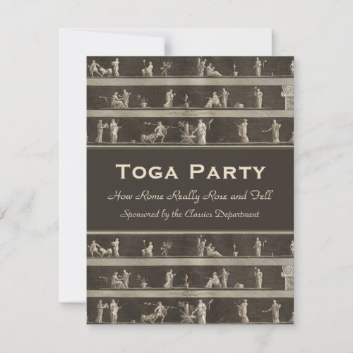 Elegant Toga Party Beautiful Classical Motif Custom Invitation