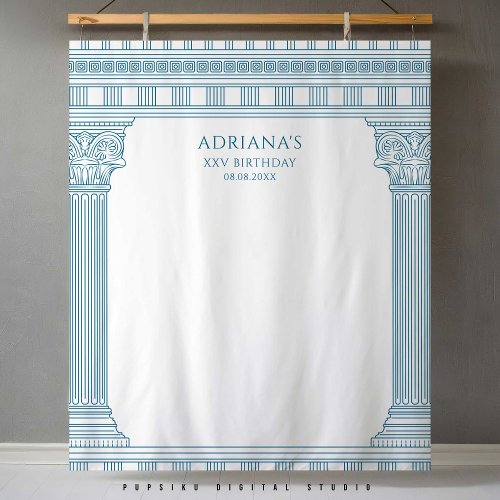 Elegant Toga Party with blue temple columns Tapestry