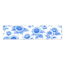 Elegant Toile du Jouy Sunflowers – Blue Botanical 