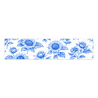 Elegant Toile du Jouy Sunflowers – Blue Botanical  Napkin Bands
