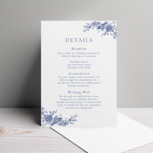 Elegant Toile French Blue Floral Enclosure Card