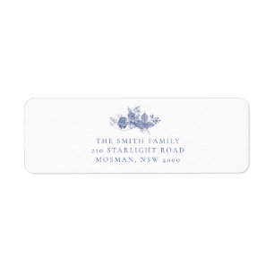 Elegant Toile French Blue Return Address Label
