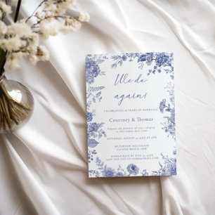 Elegant Toile French Blue toile Vow Renewal Invitation