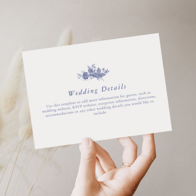 Elegant Toile French Wishing Detail Enclosure Card (Creator Uploaded)