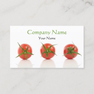 Elegant Tomato Photo Health Organic Farm Business Card