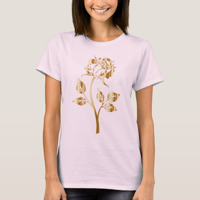 Elegant Tones Gold Rose T-Shirt (Front)