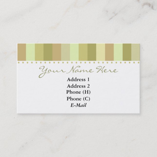 Elegant Top Stripes Business Card (Front)