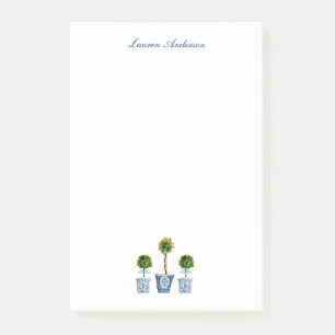 Elegant Topiaries in blue & white pots Post-it Notes