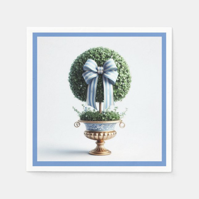 Elegant Topiary with Bow Napkins (Front)