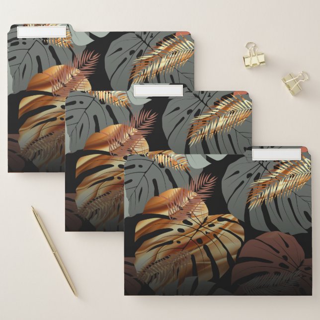 Elegant Topical Leaves File Folder (Set)