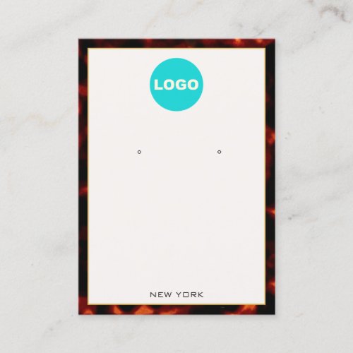 Elegant Tortoise Shell  Add  Logo Earring  Business Card