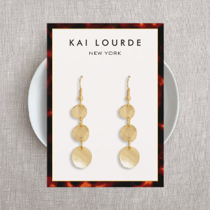 Elegant Tortoise Shell Earring Business Card