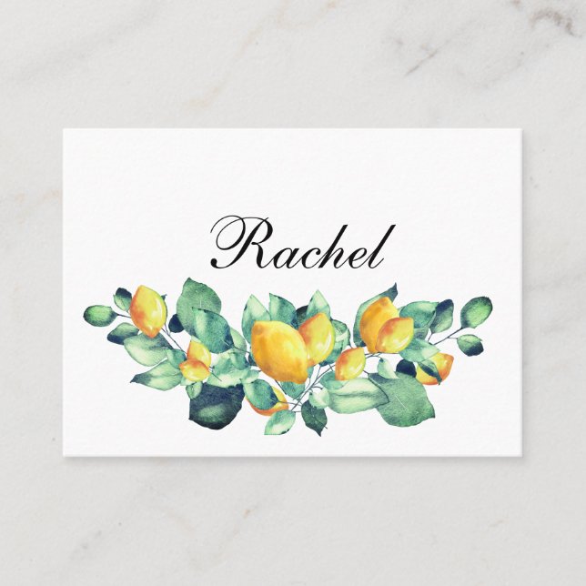 Elegant Toscana Wedding White Green wildcard Place Card (Front)