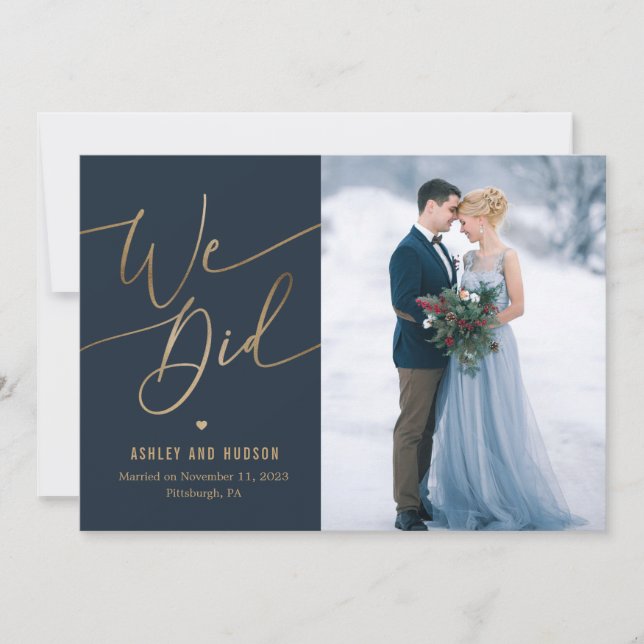 Elegant Touch Wedding Announcement Elopement (Front)