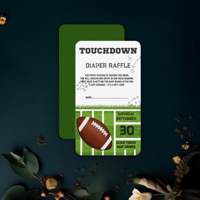 Elegant Touchdown Football Baby Shower Enclosure Card (Creator Uploaded)