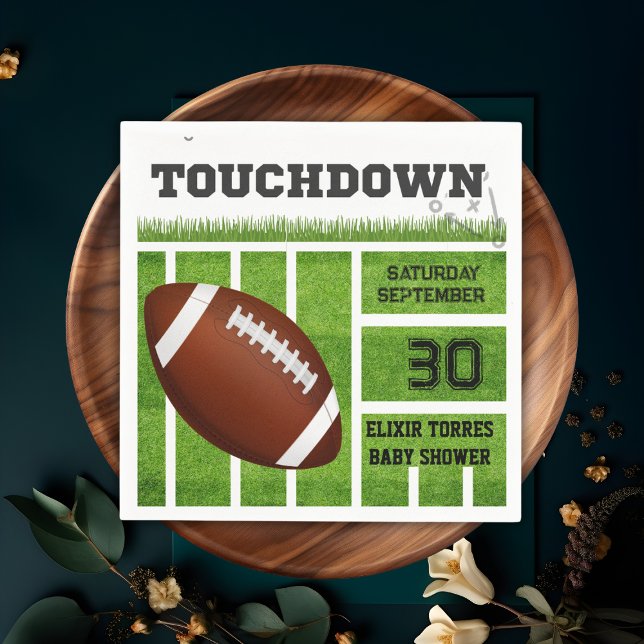 Elegant Touchdown Football Baby Shower Napkins (Creator Uploaded)