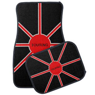 Elegant Touring on Black Red White Car Floor Mat