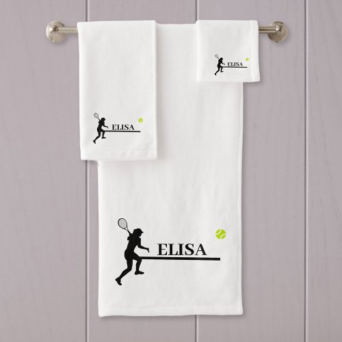 Elegant towel with racket design for sports enthus