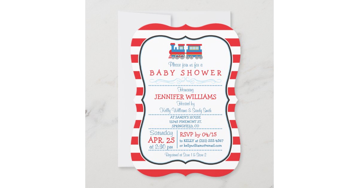 Toy Train Baby Shower Invitation