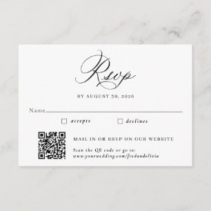 Elegant Traditional and QR Code Wedding RSVP Enclosure Card