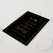 Elegant Traditional Black And Gold Engagement Foil Invitation | Zazzle