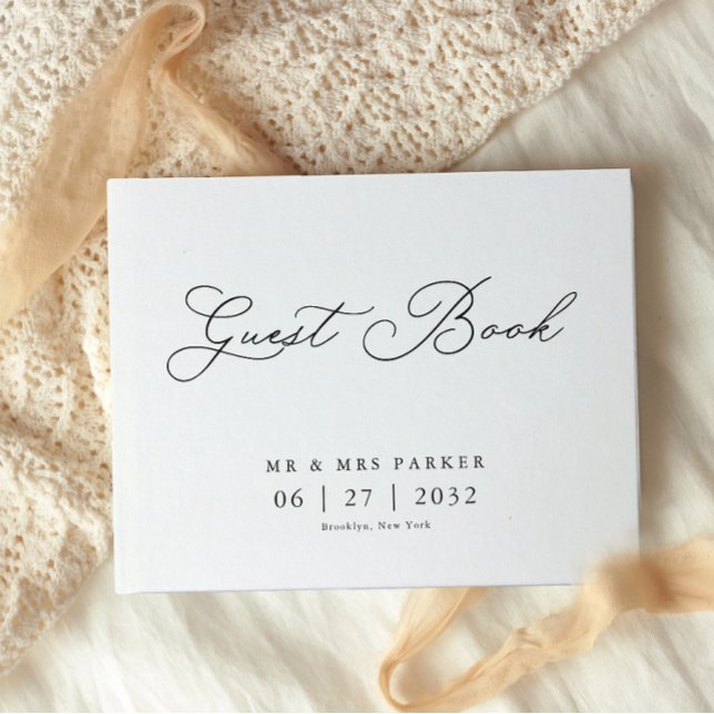 Elegant Traditional Calligraphy Script Wedding Guest Book (Creator Uploaded)